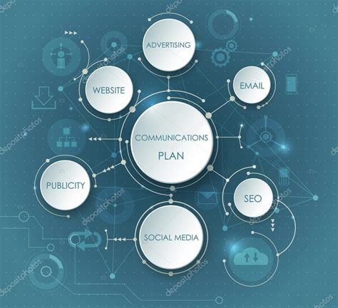 Vector illustration Developing for Communication Plan in structure of abstract molecules and 3D ...