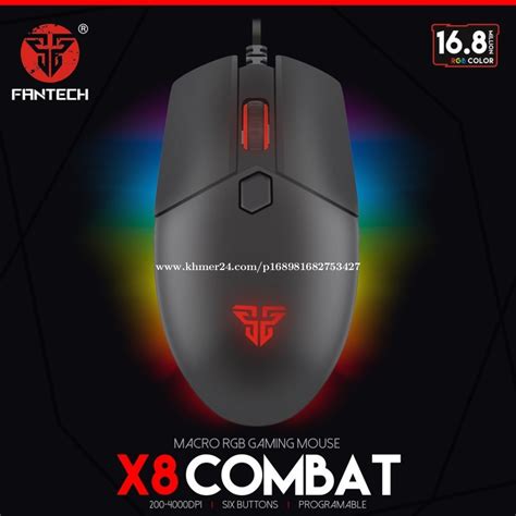 FANTECH X8 Combat Macro RGB Gaming Mouse Price $16.00 in Tuek Thla, Cambodia - Mr Vin KH ...