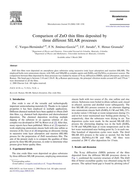 (PDF) Comparison of ZnO Thin Films Deposited by Three Different SILAR ...