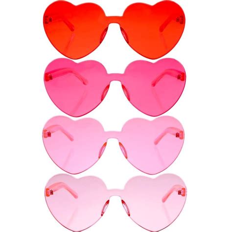 Heart-Shaped Rimless Sunglasses in 2020 | Heart shaped glasses, Heart shaped sunglasses, Rimless ...