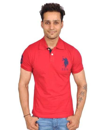 U.S. Polo Assn. Men Red Polo T-Shirt - Buy U.S. Polo Assn. Men Red Polo ...