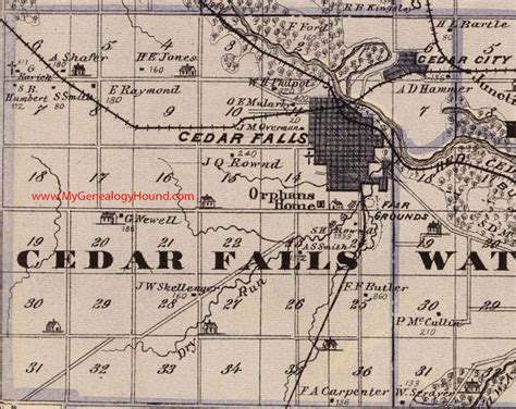 Cedar Falls Township, Black Hawk County, Iowa 1875 Map