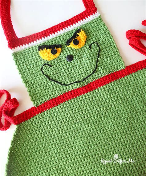 Crochet Adult Size Christmas Apron - Repeat Crafter Me