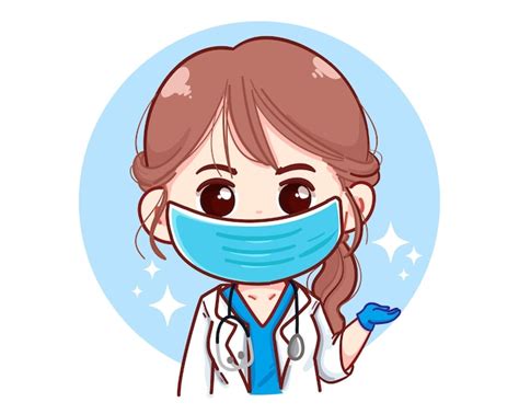 Free Vector | Beautiful young female doctor presenting something cartoon illustration