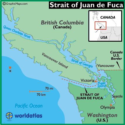 Strait of Juan De Fuca Map and Map of the Strait of Juan De Fuca ...