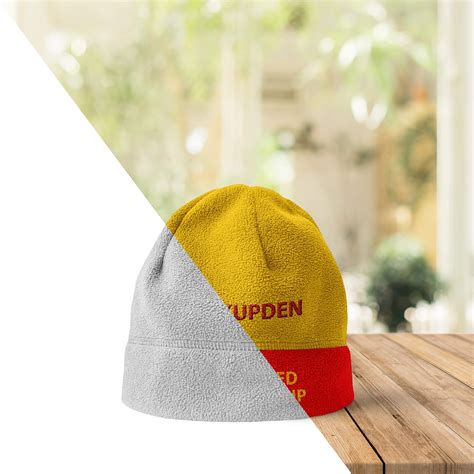 Free Embroidered Beanie Mockup