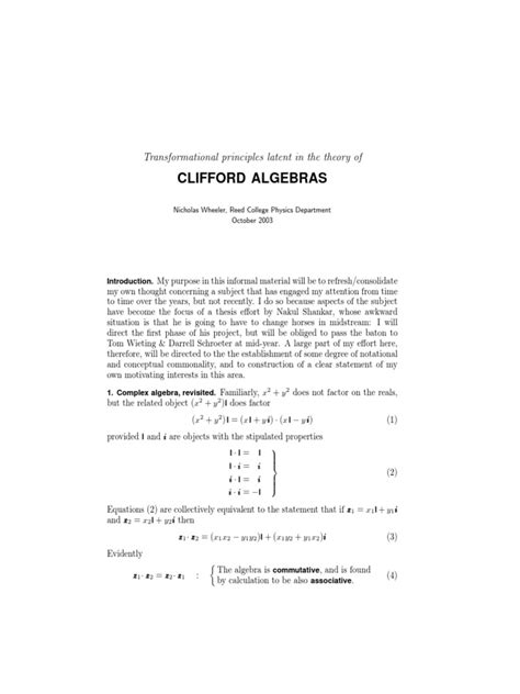 CLIFFORD´S ALGEBRA | Matrix (Mathematics) | Differential Geometry