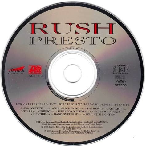 Rush Presto Vinyl Records and CDs For Sale | MusicStack