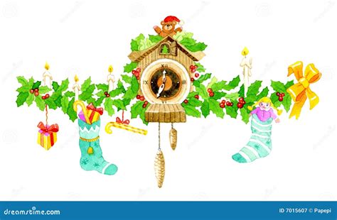 De decoratie van Kerstmis stock illustratie. Illustration of hulst ...