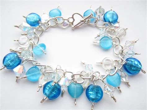 Swarovski Crystal Bracelet, Turquoise Blue Bracelet, Indian Glass ...