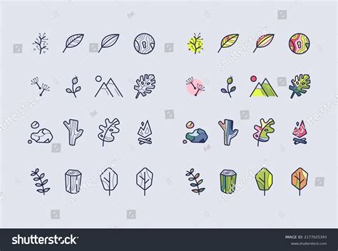 Set Vector Nature Icons Logos Stock Vector (Royalty Free) 2177025393 | Shutterstock