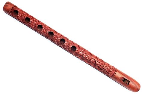 Traditional Hand Carved Wooden Flute Musical Mouth Woodwind Instrument ...