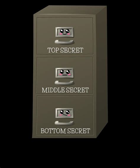 Top Secret Bottom Secret Funny File Cabinet Pun Digital Art by DogBoo ...