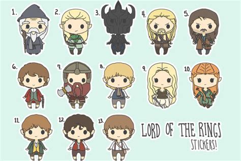 Chibi Lord of the Rings Stickers by HappyHelloDesign on DeviantArt