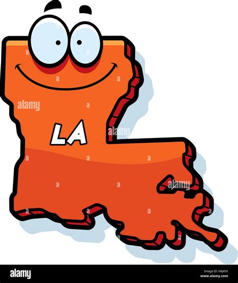 A cartoon illustration of the state of Louisiana smiling Stock Vector ...