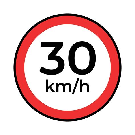 vector traffic or road sign speed limit 30, simple design on white background. 28124771 Vector ...