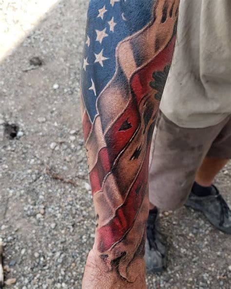 Top 89 American Flag Sleeve Tattoo Ideas - [2021 Inspiration Guide]