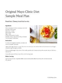 Original Mayo Clinic Diet Sample Meal Plan / original-mayo-clinic-diet-sample-meal-plan.pdf ...