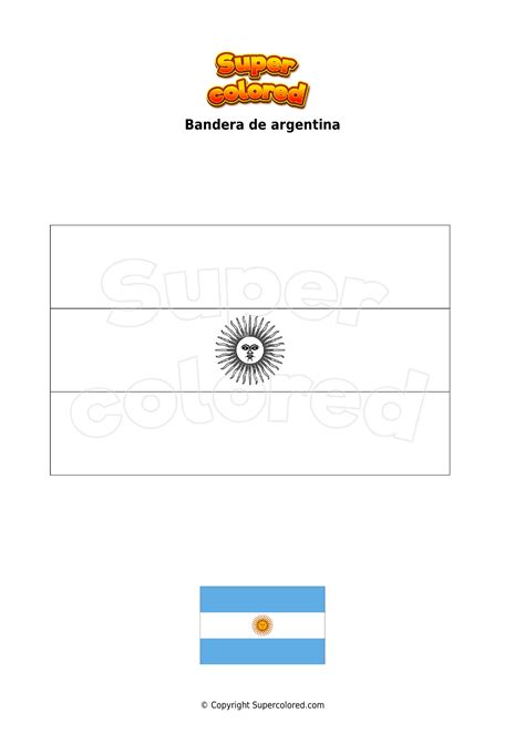 Dibujo para colorear Bandera de argentina - Supercolored.com