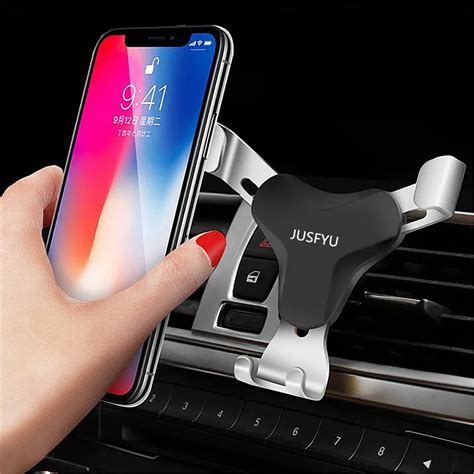 Aliexpress.com : Buy JUSFYU Gravity Reaction Car Phone Holder Clip Type Air Vent Monut GPS Car ...