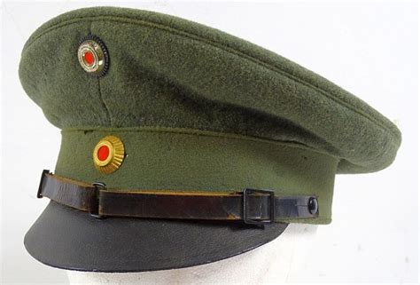 WWI Model 1917 Imperial German Baden Infantry Officer Field Gray Visor Cap – Griffin Militaria