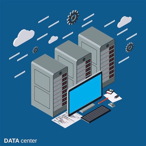 Premium Vector | Data center flat isometric vector concept illustration