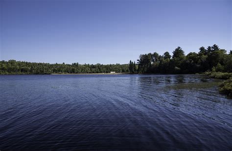 Landscape and water across lake Michigamme at Van Riper State Park, Michigan image - Free stock ...