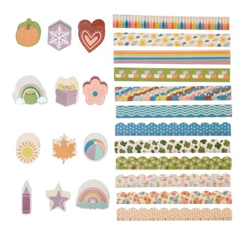 Really Good Stuff® Boho Borders and Accents Bulletin Board Classroom Pack – 432 Pieces