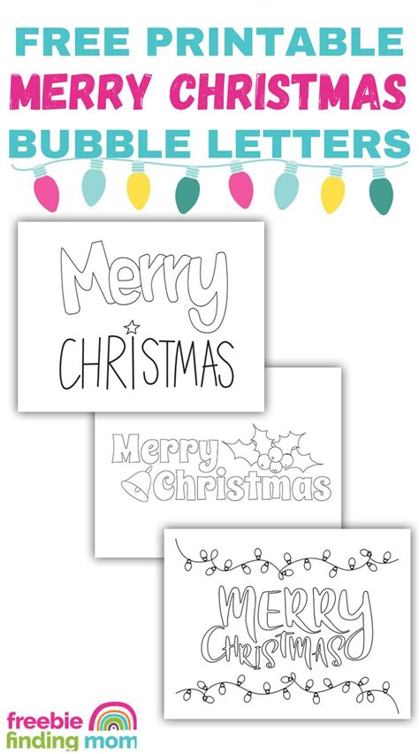 Free Printable Merry Christmas Bubble Letters | Christmas lettering, Free christmas printables ...