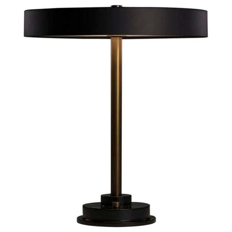 Modern Industrial Table Lamp with Matte Black Aluminum Shade and Brass Hardware at 1stDibs