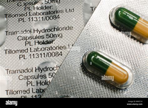 Blister pack of Tramadol Hydrochloride capsules, 50mg from Tillomed Stock Photo, Royalty Free ...