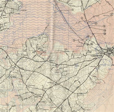 Top-secret map of the key crossroads town of Carentan, prepared for D ...