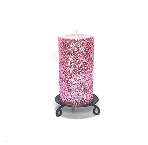 Amazon.com: Pink Glitter Unscented Pillar Candle - Choose Size - Handmade: Handmade