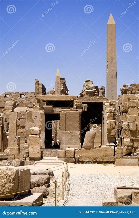 Temple of Karnak obelisks stock photo. Image of egyptian - 5044732