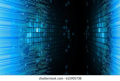 Blue Cyber Security Concept Background Circuit Stock Vector (Royalty ...