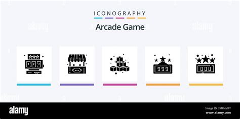 Arcade Glyph 5 Icon Pack Including game. high score. box. game. high score. Creative Icons ...