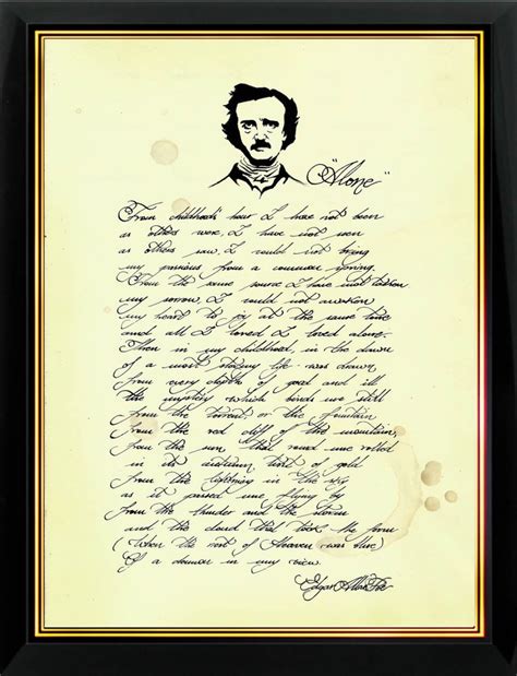 Edgar Allan Poe poem Alone print illustration artwork | Etsy