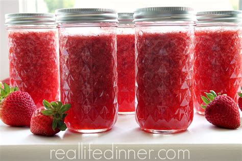 Sure-Jell Less Sugar Strawberry Freezer Jam - Real Life Dinner |Fresh Strawberry Freezer Jam