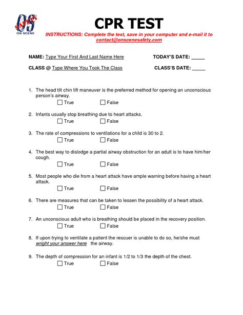 Questions On Cpr Test - QUESTIOSA