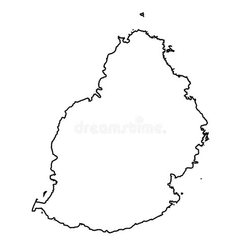 Mauritius Outline Isolated Map Stock Illustration - Illustration of ...