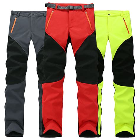 Men’s Anti-UV Polar Fleece Ski Pants Waterproof Windproof Fluorescent Mountaineering Hardwear ...