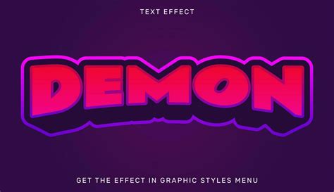 Demon editable text effect in 3d style 23833889 Vector Art at Vecteezy