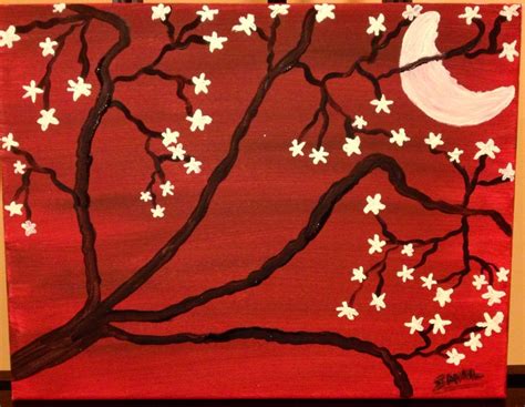 Cherry blossom canvas painting | Canvas painting, Painting, Original art