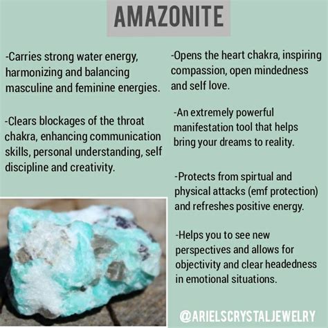 Amazonite properties & uses. | Crystal healing stones, Crystal healing chart, Meditation crystals