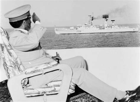 Emperor Haile Selassie of Ethiopia attending Ethiopian Navy day annual celebration at Massawa in ...