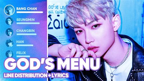 Stray Kids - God's Menu 神메뉴 (Line Distribution + Lyrics Color Coded) PATREON REQUESTED Acordes ...