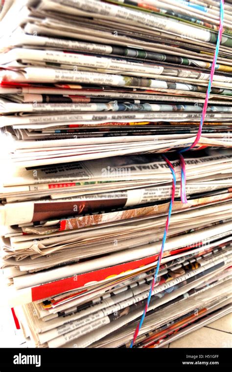 stack of newspaper for recycling Stock Photo - Alamy