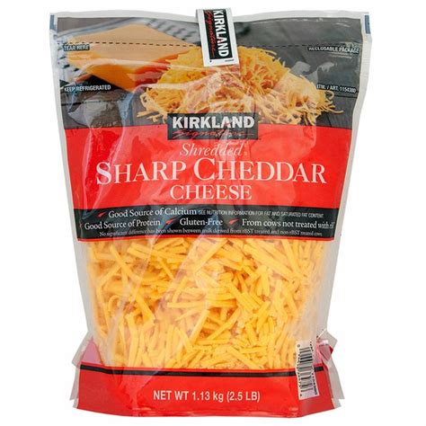 Kirkland Signature Shredded Sharp Cheddar Cheese, 2 x 2.5 lbs (2.5 lb) Delivery or Pickup Near ...