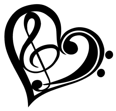 BASS TREBLE CLEF HEART Vinyl Decal Sticker Car Window Wall Bumper Love Music in… Music Notes ...