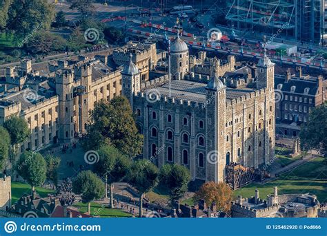 Tower of London Aerial View Showing the White Tower Stock Photo - Image of royal, building ...